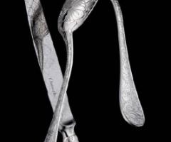 Posate d'argento per liste di nozze