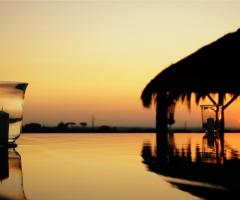 Scorcio della location al tramonto