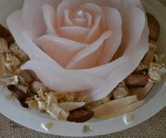 Centrotavola candela con rosa doppia