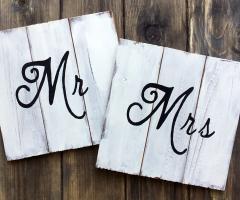 Photo Table Home Made - Insegne in legno Mr Mrs