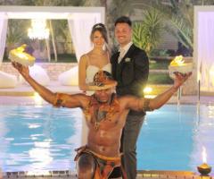 Villa Torre Rossa - Gli sposi in un momento di intrattenimento durante il ricevimento