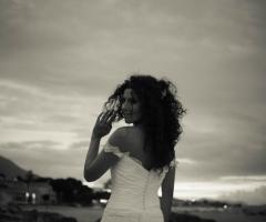 Fotografi di Matrimoni - Sposa all'aperto in bianco e nero