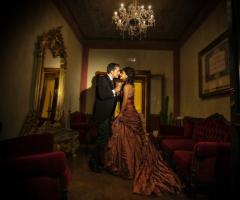 Set fotografico di nozze all'interno de Villa il Cannone