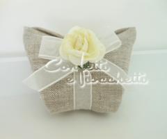 Sacchetto barchetta in lino melange - Confetti e Fiocchetti
