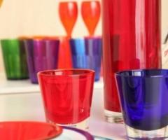 Servizio in vetro colorato