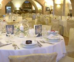 Mise en place in una delle sale del Marchese del Grillo