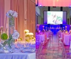Allestimenti della sala per il ricevimento di matrimonio
