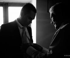 Foto dello sposo con il papà