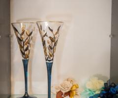 Bomboniere Gatti e Figli - Calici cristallo e oro