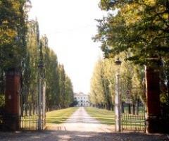 Il viale della Villa Nicolaj di Crespellano, in provincia di Bologna