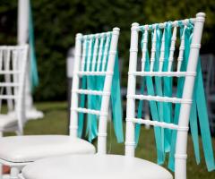 sedie chiavarina con nastri tiffany