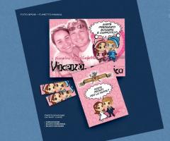 Partecipazione di nozze personalizzata fumetto e foto - GSpotLabs