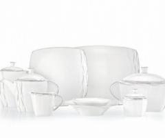 Kasanova - Servizio tavola in porcellana con decori in platino per gli sposi