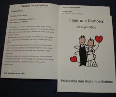 Libretto Chiesa semplice composto da un singolo foglio stampato su carta patinata opaca. Stampa Digitale