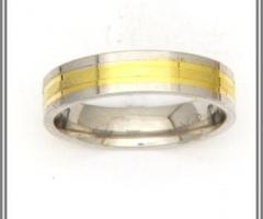 Fedina in oro bicolore giallo e bianco oro 18 kt