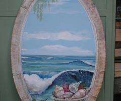 Dipinto Trompe l'Oeil per il matrimonio tema mare