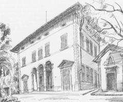 Disegno della villa per matrimoni