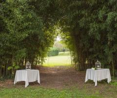 Allestimento shabby chic del parco