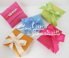 Bustine in lino colorate - Confetti e Fiocchetti