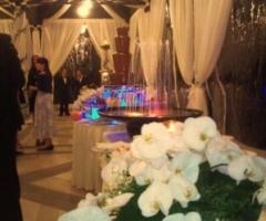 Allestimento con giochi d\'acqua per la festa di matrimonio