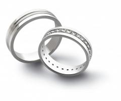 F51 - Collezione Rosa - Fedi in oro bianco e diamanti