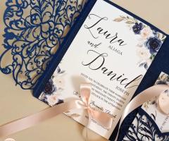 Partecipazione laser cut a tasca - Preziose Emozioni