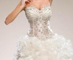 Moderno abito da sposa ricamato a mano -  Victoria Paradise Spose