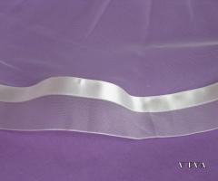 Velo tulle con bordo nastro organza e raso - Accessori Pamù