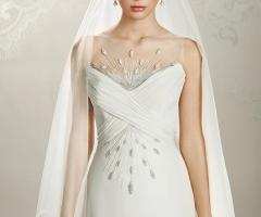 Vestito da sposa con ricami trasparenti in pizzo - Collezione Zaffiro Z13
