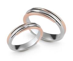 Fede nuziale modello fe326 in oro bianco e rosso - Orsini Gioielli