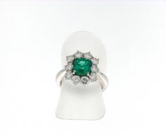 Anello smeraldo naturale e diamanti - Gioielleria Dal Maso