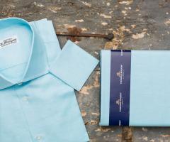 Sartoria Margutti - Camicia in lino celeste