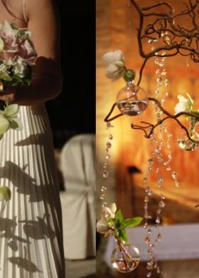 Bouquet a cascata di orchidee e rose