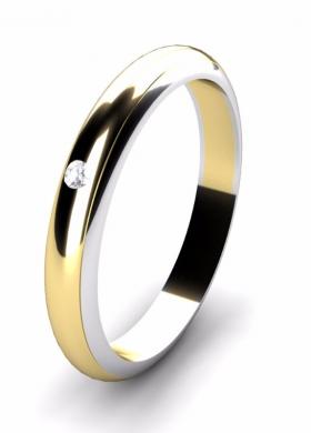 Fede contorno bicolore con diamante