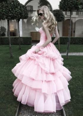 Abito con balze color rosa - Collezione Spose da Red Carpet - Sposa Diva