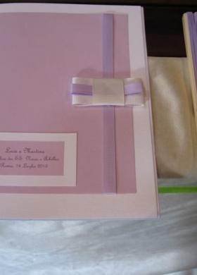 Libretto messa e ventaglio di colore lilla