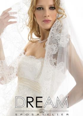 Abito dal sposa con velo in pizzo - Modello Perla