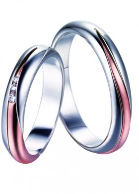 Fedi Polello oro bianco e rosa con diamanti.La Gioielleria sas