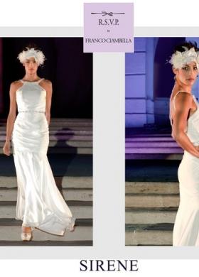 Vestito da sposa in raso con taglio a sirena - Modello Sirene