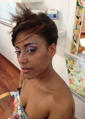 Trucco lilla per la sposa