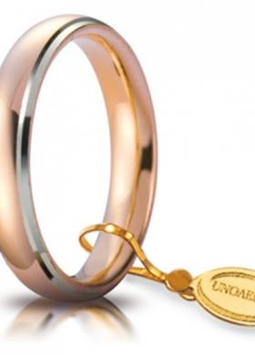 Fede in oro rosa con bordi in oro bianco