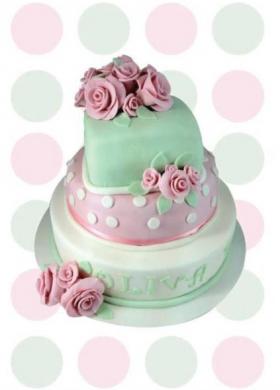 Torta verde e rosa