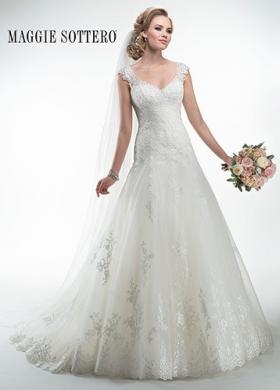 Abito da sposa a trapezio con ricami - Mod. Briony Maggie Sottero