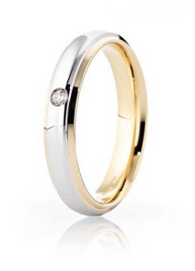 Fede bicolore con diamante