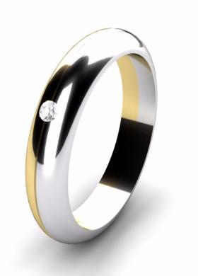 Lady Kimberley Bottega Orafa - Fede bicolore con diamante