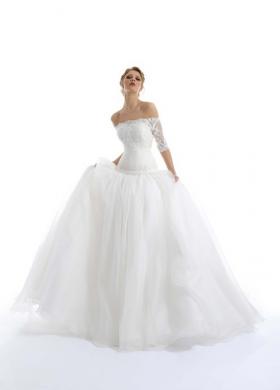 Abito da sposa con spalle scoperte e gonna ampia - Modello Dolcezza
