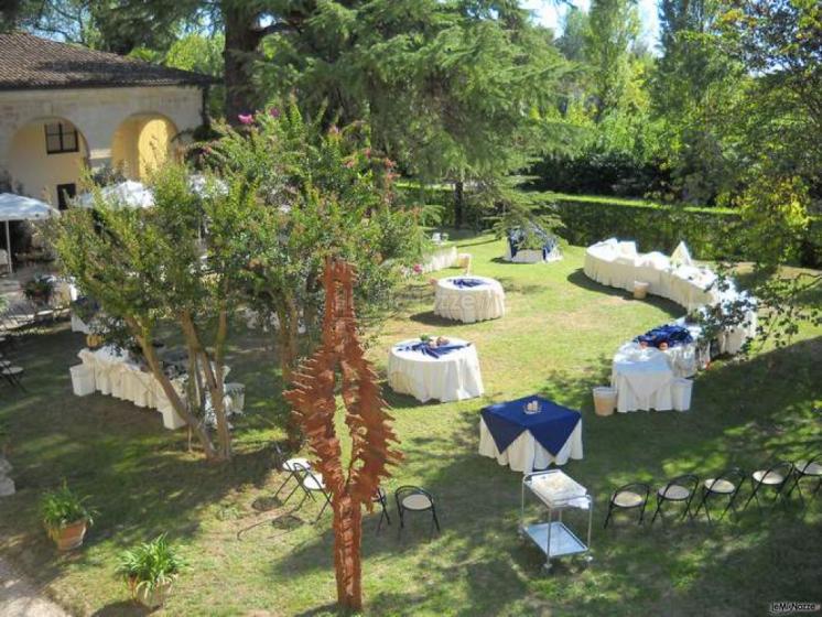 Riceviemnto di matrimonio allestito in giardino