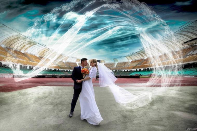 Michele Manicone Fotografia -Gli sposi allo stadio