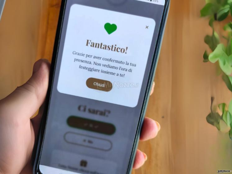 Partecipazione di nozze digitale : dettaglio della funzione RSVP