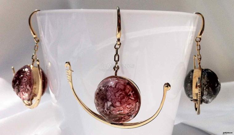 Orecchini in argento e vetro soffiato colorato - Collezione Murano Gondola